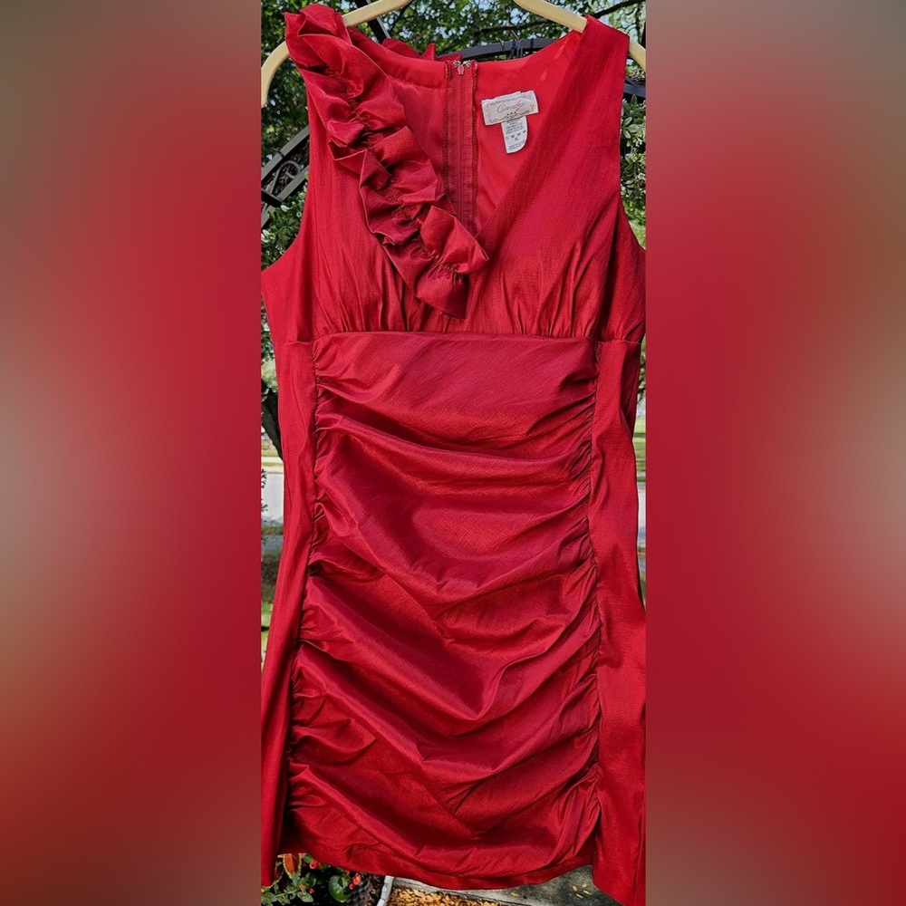 Cindy USA Red Ruffled Mini Dress. Cocktail, prom, wedding